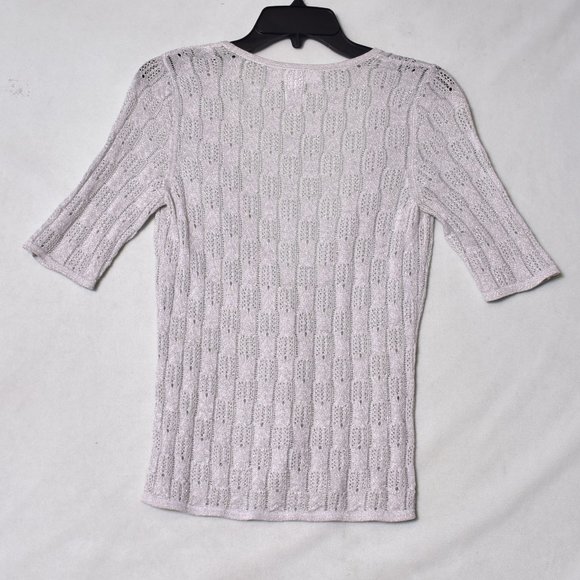 White House Black Market Silver Women's Singel Button Cardigan Sweater Size Smal - Picture 6 of 6